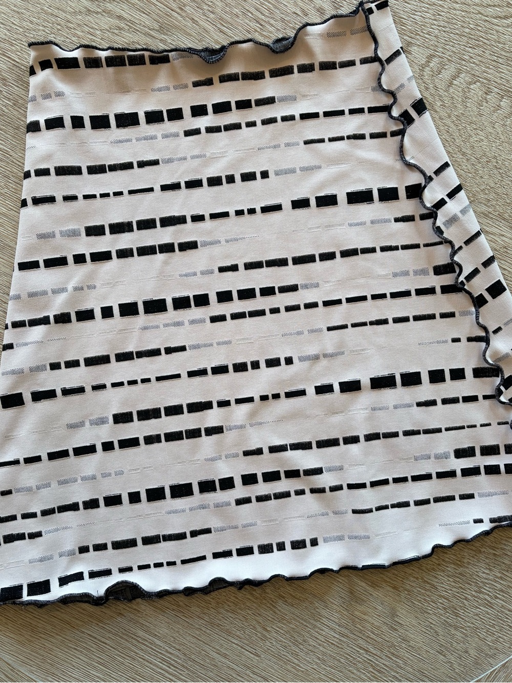 Haystacks Made In Michigan Abstract Stripe In Black And Ivory Skirt